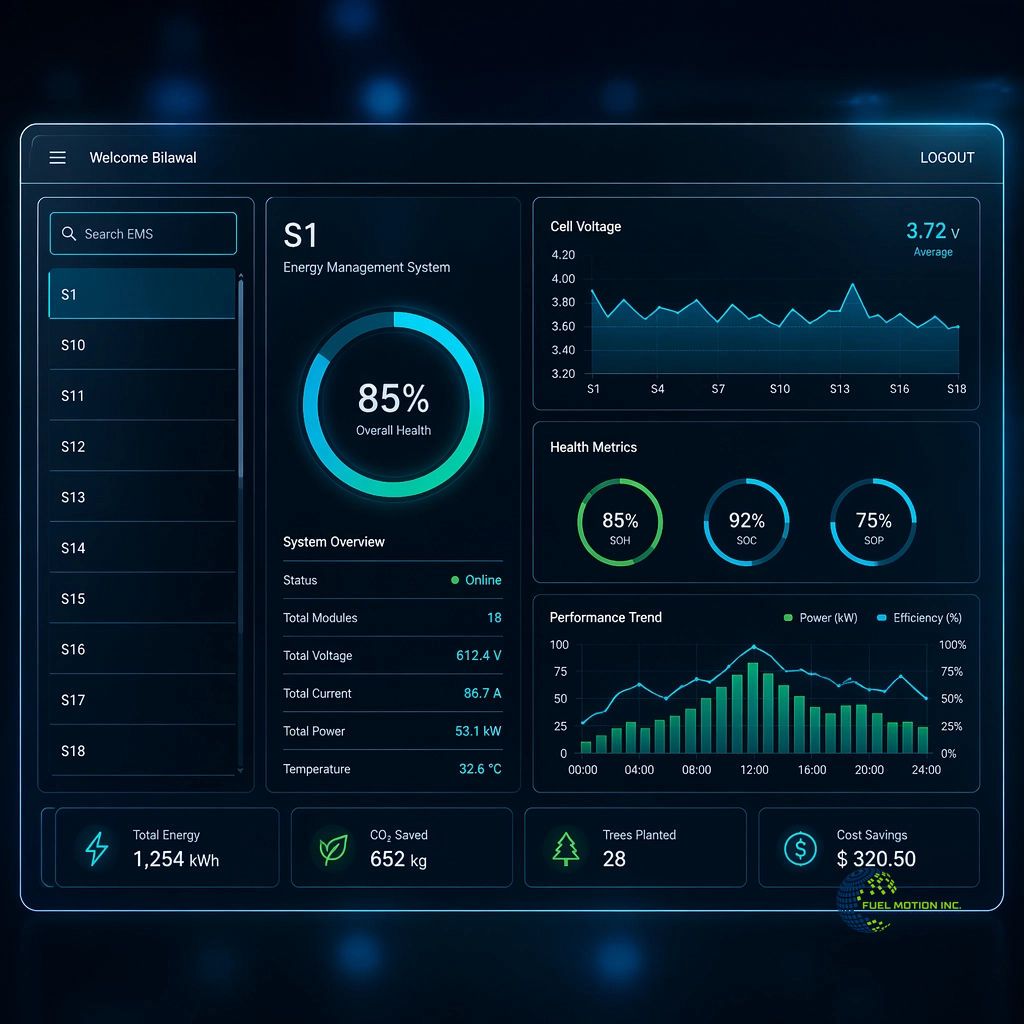 Fuel Motion EMS Energy Management System Dashboard